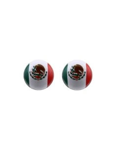 Round Mexico Flag Valve Caps Schrader Valve.